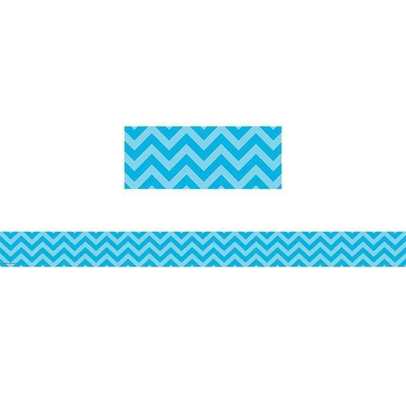 AQUA CHEVRON STRAIGHT BORDER TRIM-Learning Materials-JadeMoghul Inc.