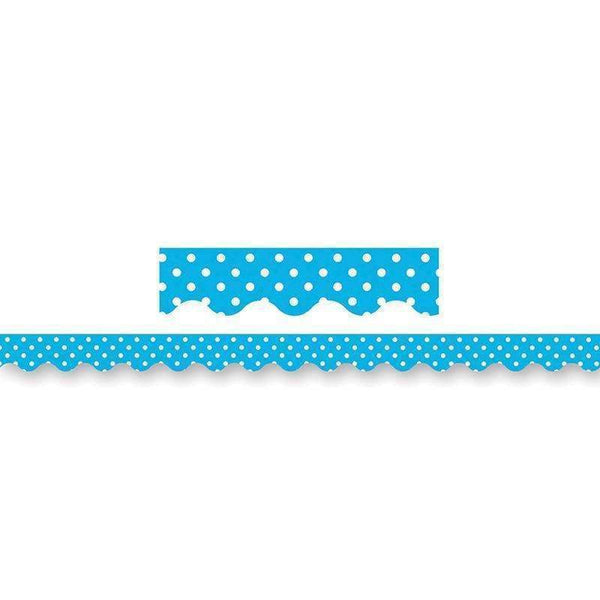 AQUA MINI POLKA DOTS BORDER TRIM-Learning Materials-JadeMoghul Inc.