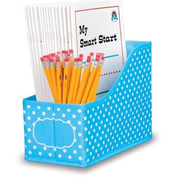 AQUA POLKA DOTS BOOK BIN-Learning Materials-JadeMoghul Inc.