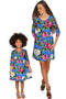 Aquarelle Gloria Empire Waist Floral Mommy and Me Dresses-Aquarelle-18M/2-Blue/Pink/Green-JadeMoghul Inc.