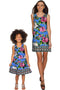 Aquarelle Sanibel Fit & Flare Blue Floral Dress - Women-Aquarelle-XS-Blue/Pink/Green-JadeMoghul Inc.