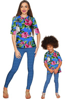 Aquarelle Sophia Elbow Sleeve Party Top - Mommy & Me-Aquarelle-18M/2-Blue/Pink/Green-JadeMoghul Inc.