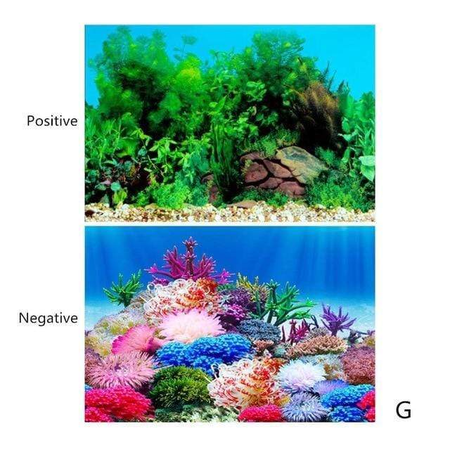 Aquarium Landscape Sticker Poster Fish Tank 3D Background Painting Sticker Double-sided Ocean Sea Plants Backdrop Aquarium Decor AExp