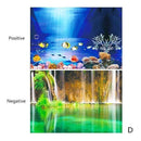 Aquarium Landscape Sticker Poster Fish Tank 3D Background Painting Sticker Double-sided Ocean Sea Plants Backdrop Aquarium Decor AExp