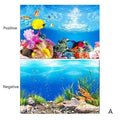 Aquarium Landscape Sticker Poster Fish Tank 3D Background Painting Sticker Double-sided Ocean Sea Plants Backdrop Aquarium Decor AExp