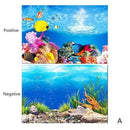 Aquarium Landscape Sticker Poster Fish Tank 3D Background Painting Sticker Double-sided Ocean Sea Plants Backdrop Aquarium Decor AExp