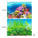 Aquarium Landscape Sticker Poster Fish Tank 3D Background Painting Sticker Double-sided Ocean Sea Plants Backdrop Aquarium Decor AExp