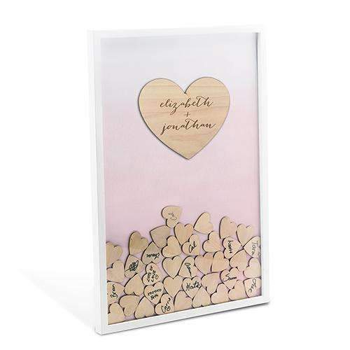 Aqueous Wedding Drop Box Guest Book with Hearts Bright Purple (Pack of 1)-Wedding Reception Accessories-Pastel Pink-JadeMoghul Inc.