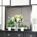 Arabelle Transitional Style Black Finish Mirror-Makeup Mirrors-Wire-Brushed Black-Wood Glass-JadeMoghul Inc.