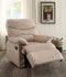 Arcadia Smart Looking Recliner, Beige Woven Fabric-Recliner Chairs-Beige-Woven Fabric Wood Ply FoamMetal Recliner-JadeMoghul Inc.