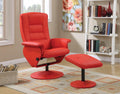 Arche Recliner Chair & Ottoman, 2 Piece Pack, Red-Recliner Chairs-Red-PU Board Foam Metal-JadeMoghul Inc.