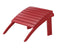 Arched Wooden Ottoman with Slatted Design and straight Legs, Red