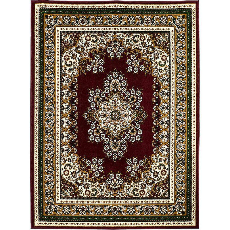 Area Rugs Shinta Contemporary Area Rug Burgundy Benzara