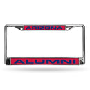 Subaru License Plate Frame Arizona Alumni Red Laser Chrome Frame