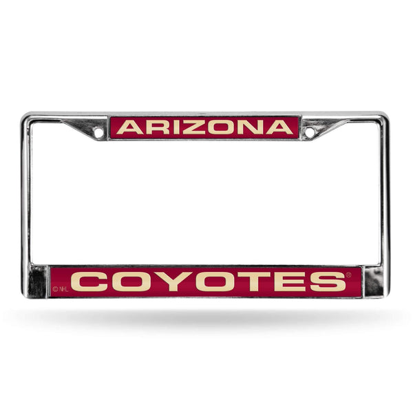 Cadillac License Plate Frame Arizona Coyotes Laser Chrome Frame