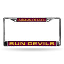 Toyota License Plate Frame Arizona State Red Laser Chrome Frame