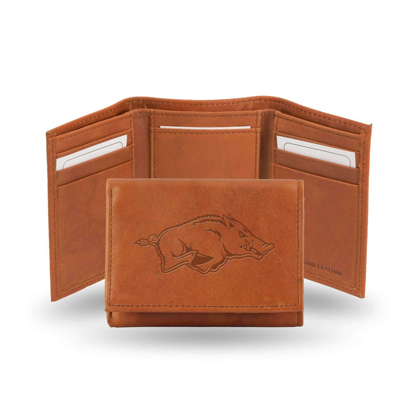 Designer Wallets Arkansas Embossed Leather Trifold