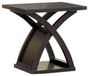 Arkley Contemporary Style End Table-Side Tables and End Tables-Dark Walnut-Tempered Glass Solid Wood Wood Veneer & Others-JadeMoghul Inc.