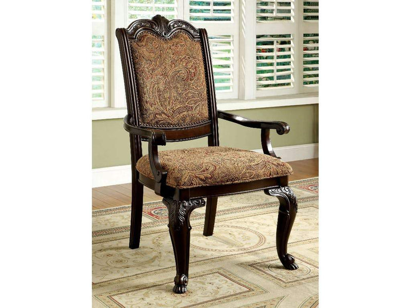 Arm Chair, Cherry Brown-Armchairs and Accent Chairs-Brown-Wood Fabric-JadeMoghul Inc.