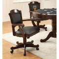 Arm Game Chair with Casters and Fabric Seat and Back, Brown-Armchairs and Accent Chairs-Brown-PVC-Brown-JadeMoghul Inc.