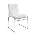 Armchairs and Accent Chairs Oahu Contemporary Side Chair With Steel Tube, White Finish, Set Of 2 Benzara