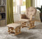 Armchairs and Accent Chairs Rehan Glider Chair & Ottoman, 2 Piece Pack Brown & Natural Oak Benzara