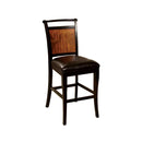 Armchairs and Accent Chairs Salida II Counter Height Chair ,Black & Antique Oak , Set Of Two Benzara
