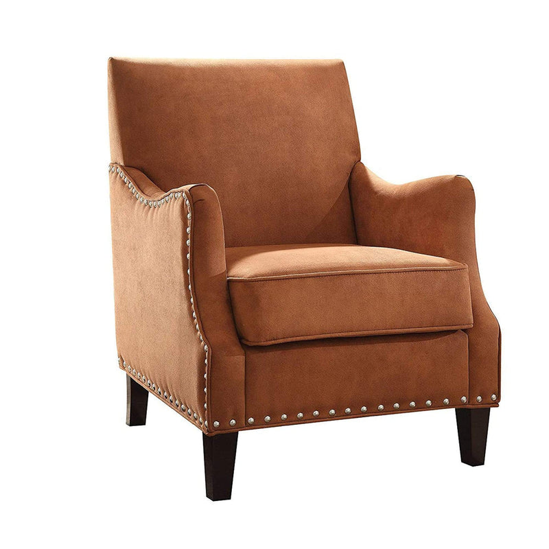 Armchairs and Accent Chairs Sinai Accent Chair In a Classy Look, Orange Benzara