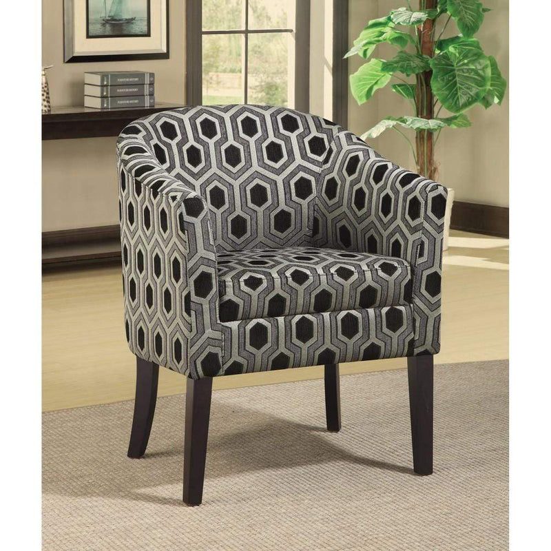 Armchairs and Accent Chairs Space Adorner Accent Chair, Gray/Black Benzara