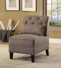 Susanna Accent Chair With Pillow, Brown Linen