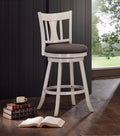 Tabib Counter Height Chair with Swivel, Fabric & White