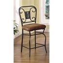 Tavio Counter Height Chair, Fabric & Antiqued Bronze, Set of 2