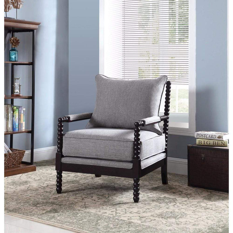 Turned Designing Accent Chair, Gray