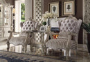 Armchairs and Accent Chairs Versailles Accent Chair Pillow, Ivory Velvet & Bone White Benzara