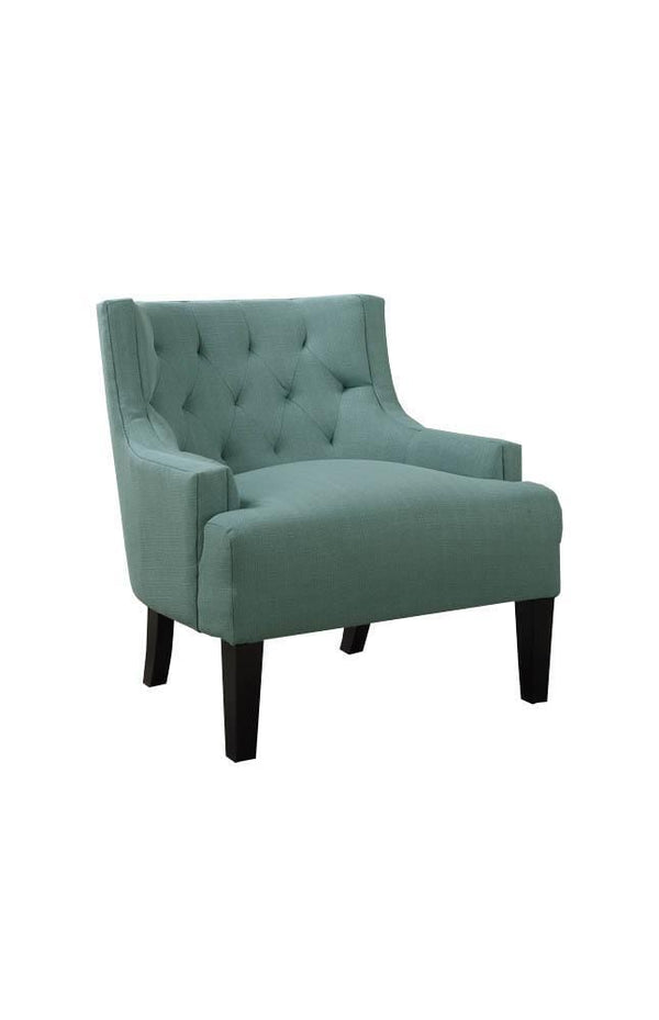 Wood & PolyFiber Accent Chair, Light Blue