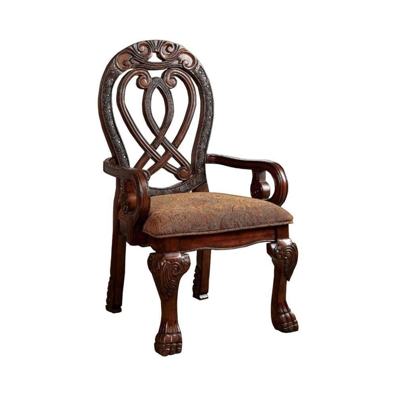 Wyndmere Traditional Arm Chair, Cherry Finish, Set Of 2