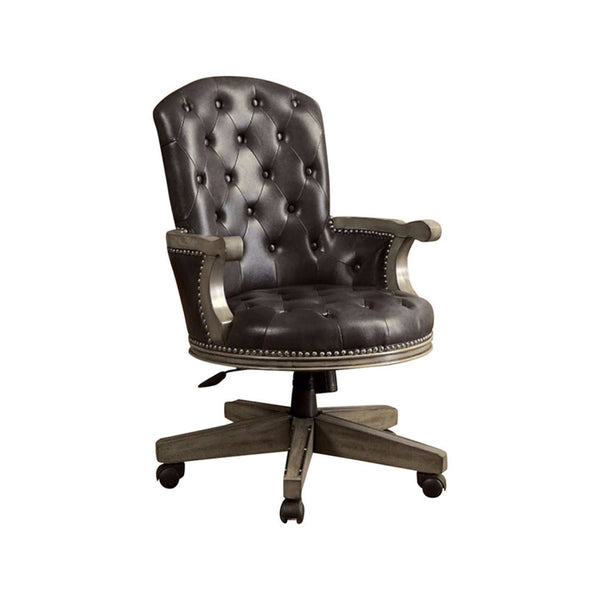 Yelena Height Adjustable Arm Chair In Gray And Black