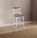 Zaire Bar Chair, Walnut & Antique White