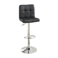 Armless Chair Style Bar Stool With Gas Lift Black And Silver Set of 2