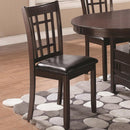 Armless Dining Side Chair, Espresso Brown & Black, Set of 2-Dining Chairs-Brown & Black-Wood & Leather-JadeMoghul Inc.