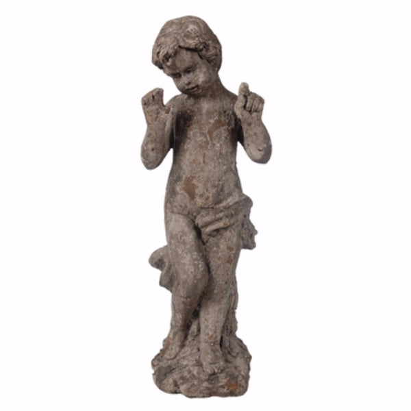 Artful Adorner Boy Figurine-Sculptures-Brown-CERAMIC-JadeMoghul Inc.