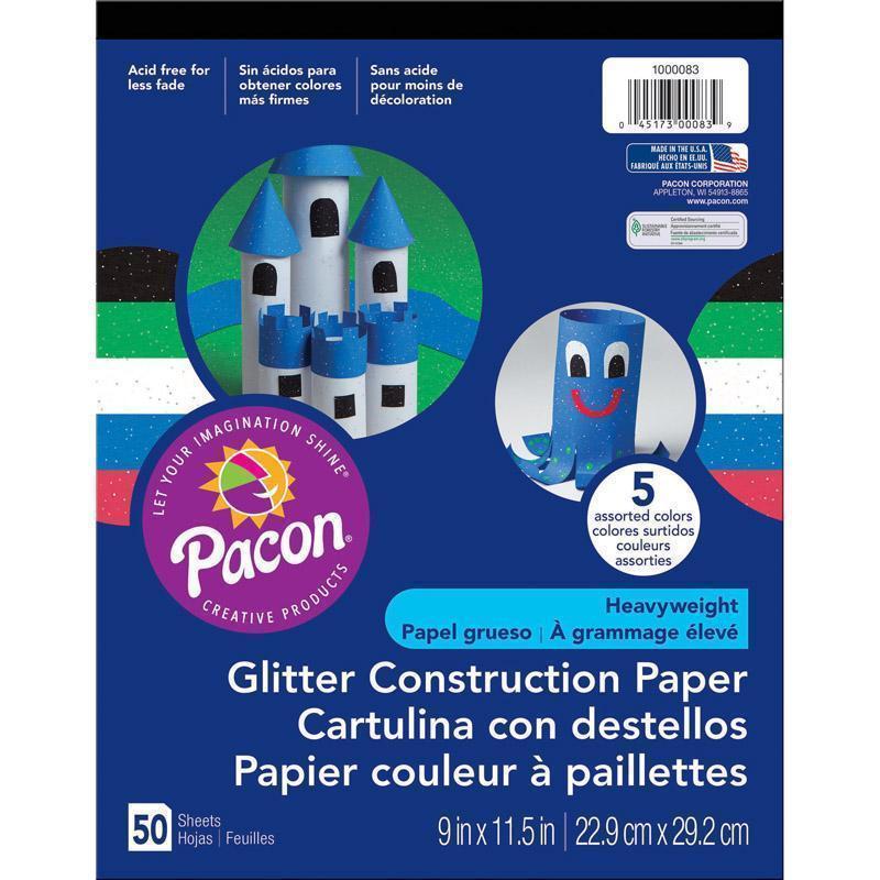 Glitter Construction Paper Pad