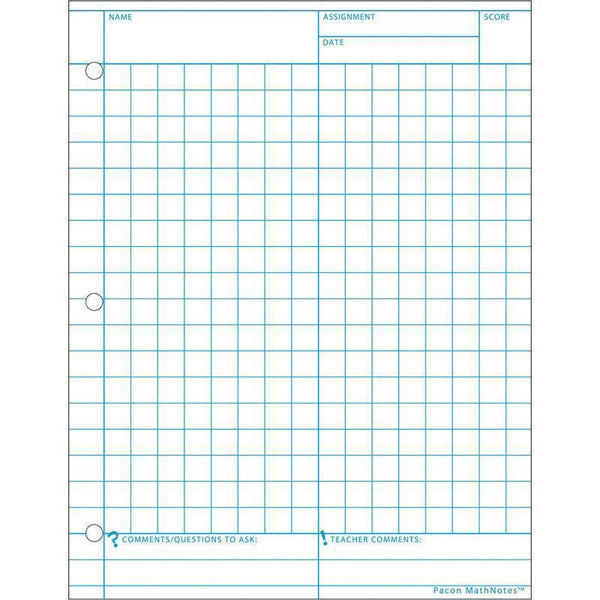 Mathnotes White 150 Ct 8.5 X 11 In