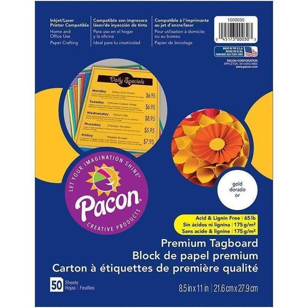 Arts & Crafts Premium Tagboard Gold PACON CORPORATION