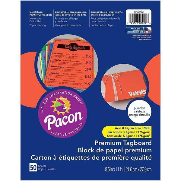 Arts & Crafts Premium Tagboard Pumpkin Orange PACON CORPORATION