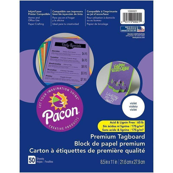 Arts & Crafts Premium Tagboard Violet PACON CORPORATION