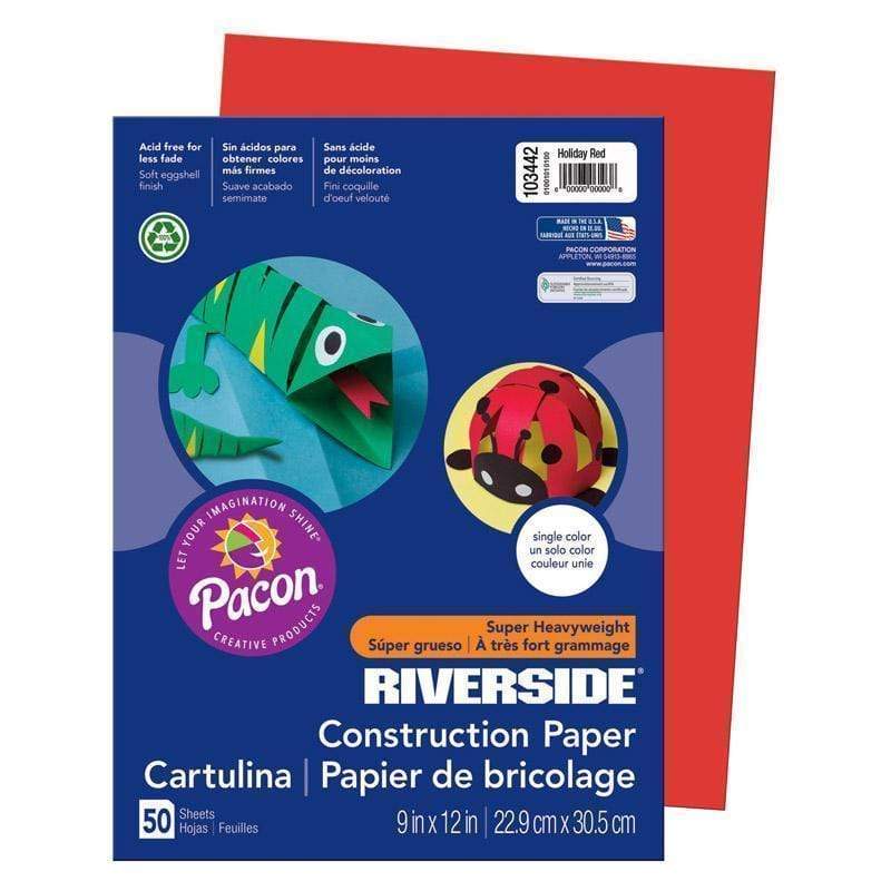 Arts & Crafts Riverside 9 X12 Holiday Red 50 Sht PACON CORPORATION