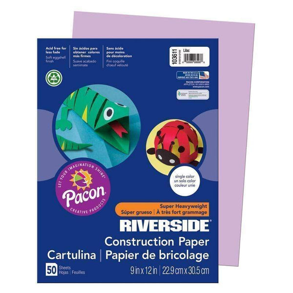 Arts & Crafts Riverside 9 X12 Lilac 50 Sht PACON CORPORATION