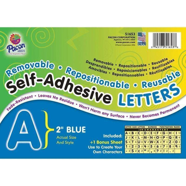Arts & Crafts Self Adhesive Letter 2 In Blue PACON CORPORATION