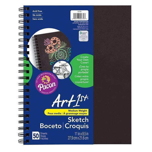 Arts & Crafts Sketch Diary Chip Cover 11 X8.5 Blk PACON CORPORATION